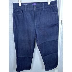 NYDJ Ariel Crop Jeans Blue Lift Tuck Technology Women's Capri Size 18 10Z1632